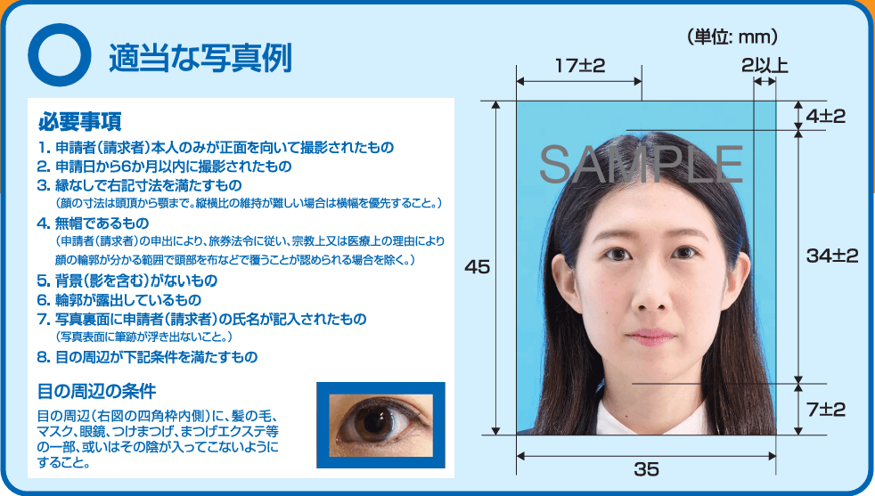 外務省 パスポート申請用写真の規格
